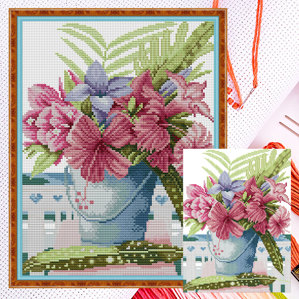 Flowers - 14CT Counted Cross Stitch 26*34CM(Joy Sunday)