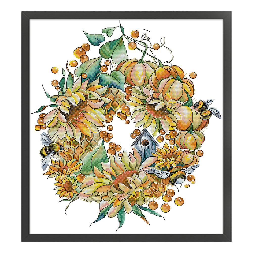 Autumn Harvest Garland - 14CT Counted Cross Stitch 33*37CM(Joy Sunday)