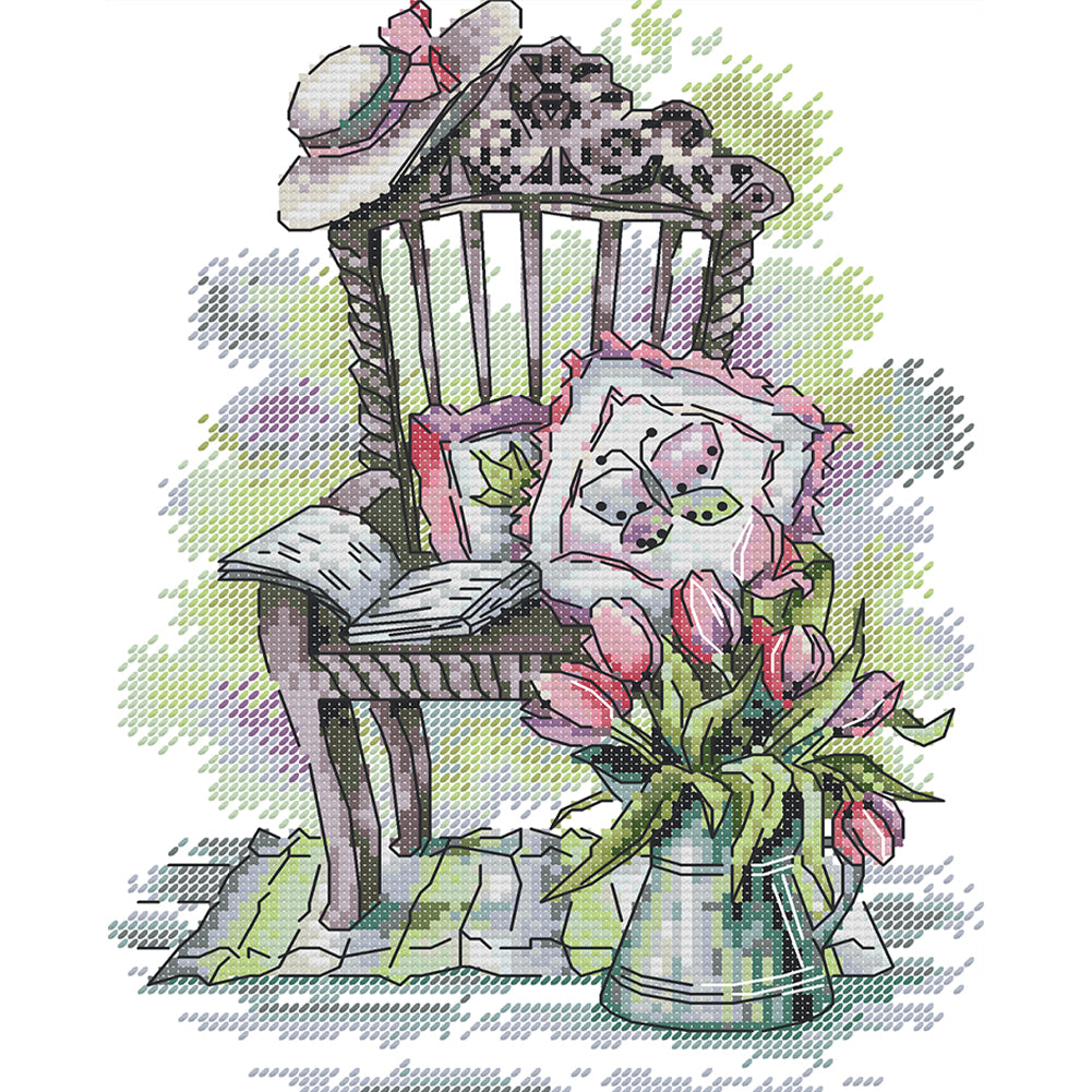 Chair - 14CT Counted Cross Stitch 21*29CM(Joy Sunday)