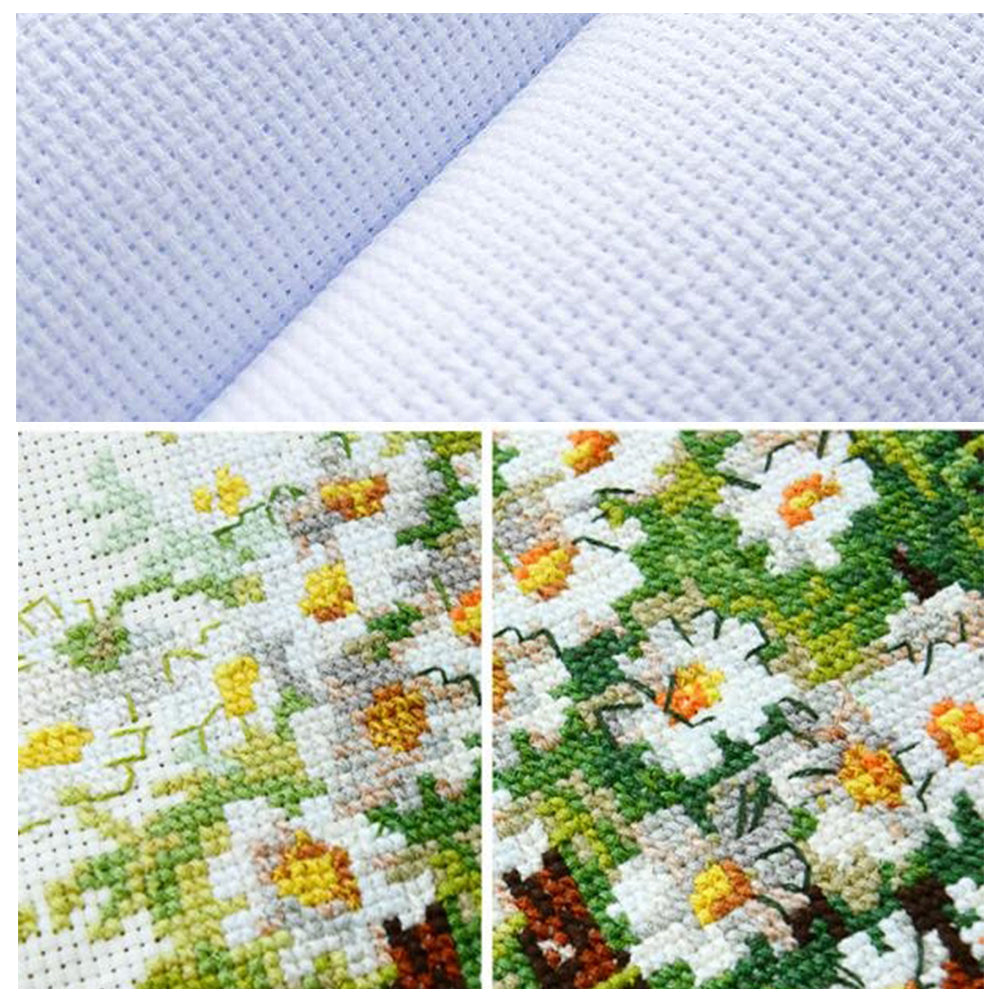 Embroidery Flowers - 14CT Counted Cross Stitch 27*35CM(Joy Sunday)