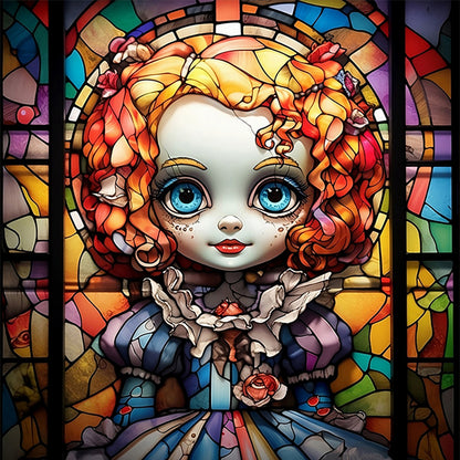 Glass Painting-Doll - 11CT Stamped Cross Stitch 40*40CM