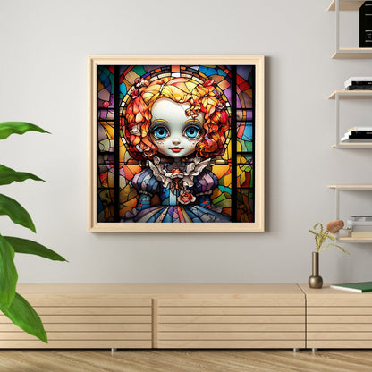 Glass Painting-Doll - 11CT Stamped Cross Stitch 40*40CM