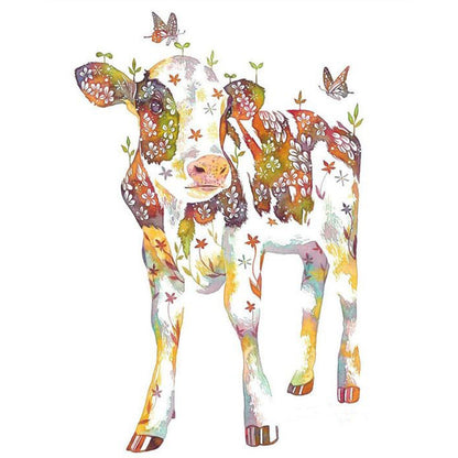 Cows With Flowers And Grass - 11CT Stamped Cross Stitch 40*50CM