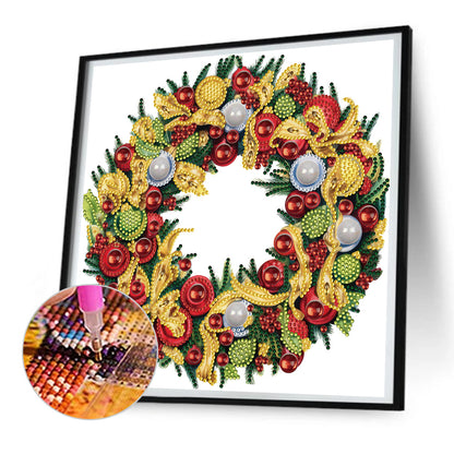 Christmas Wreath -Special Shaped Drill Diamond Painting 30*30CM