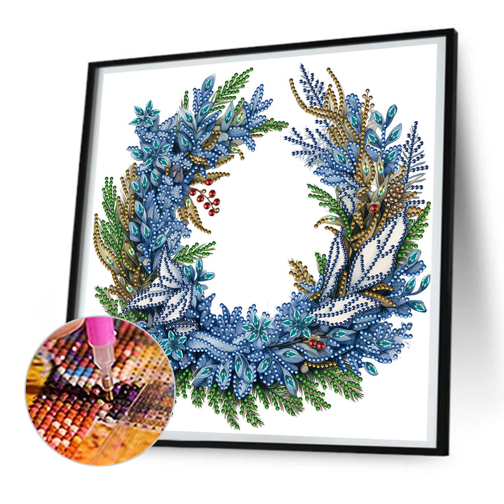 Christmas Wreath -Special Shaped Drill Diamond Painting 30*30CM