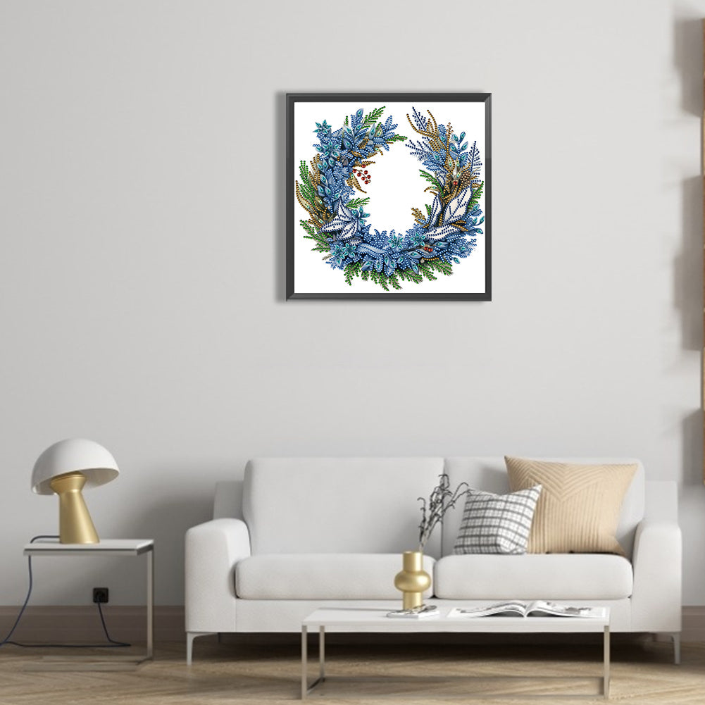 Christmas Wreath -Special Shaped Drill Diamond Painting 30*30CM