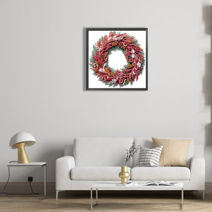 Christmas Wreath -Special Shaped Drill Diamond Painting 30*30CM