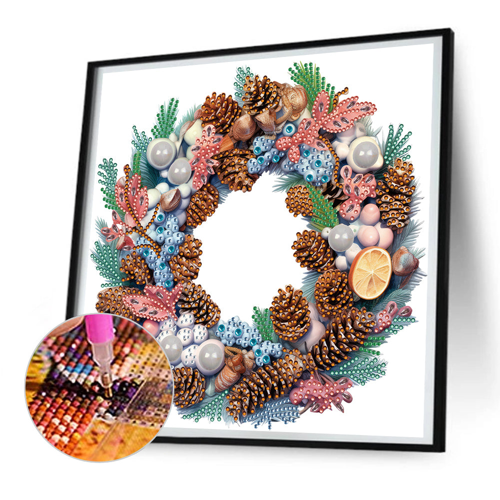 Christmas Wreath -Special Shaped Drill Diamond Painting 30*30CM