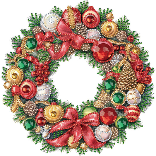 Christmas Wreath -Special Shaped Drill Diamond Painting 30*30CM