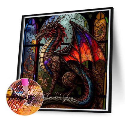 Glass Painting Dragon - Full Round Drill Diamond Painting 60*60CM