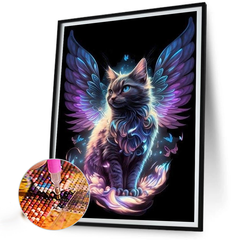 Angel Cat - Full Round AB Drill Diamond Painting 40*55CM