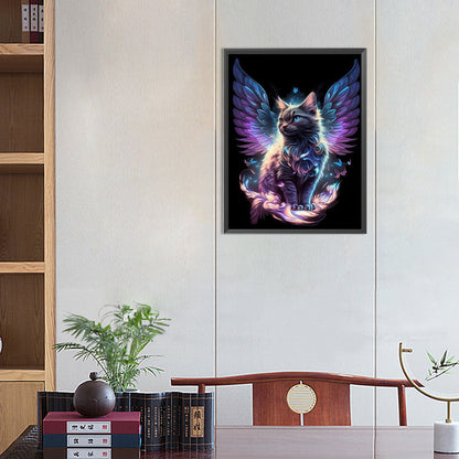 Angel Cat - Full Round AB Drill Diamond Painting 40*55CM