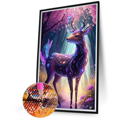 Glowing Deer - Full Round Drill Diamond Painting 40*60CM