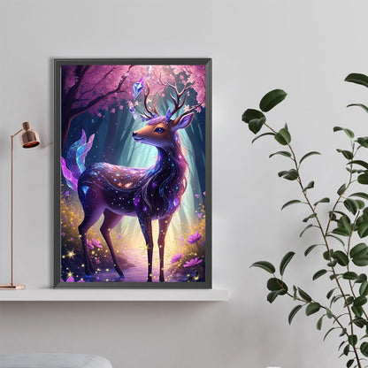 Glowing Deer - Full Round Drill Diamond Painting 40*60CM