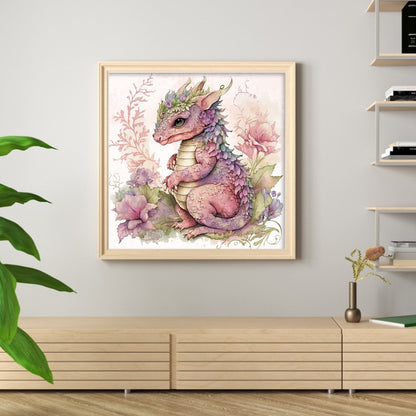 Cute Flower Pterosaur - 11CT Stamped Cross Stitch 50*50CM