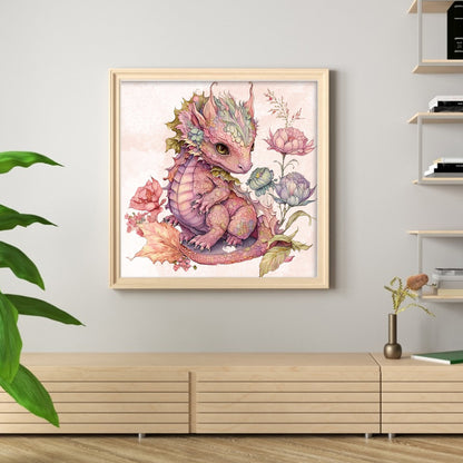 Cute Flower Pterosaur - 11CT Stamped Cross Stitch 50*50CM