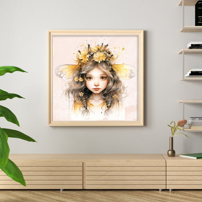 Bee Girl - 11CT Stamped Cross Stitch 50*50CM