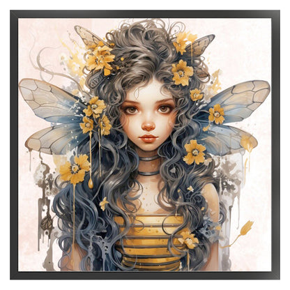 Bee Girl - 11CT Stamped Cross Stitch 50*50CM