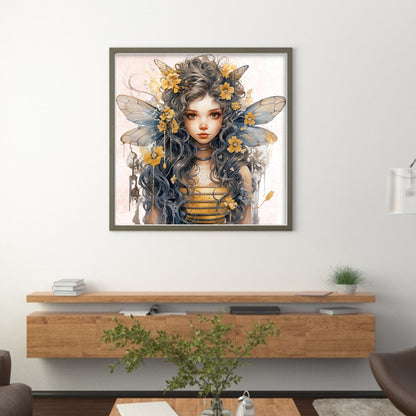 Bee Girl - 11CT Stamped Cross Stitch 50*50CM