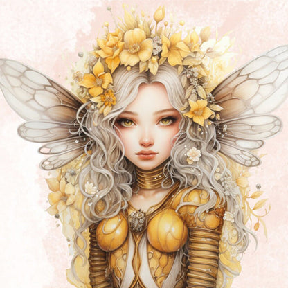 Bee Girl - 11CT Stamped Cross Stitch 50*50CM