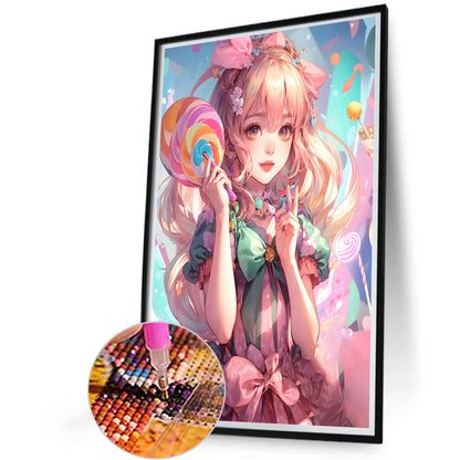 Anime Girl - Full Round AB Drill Diamond Painting 40*60CM