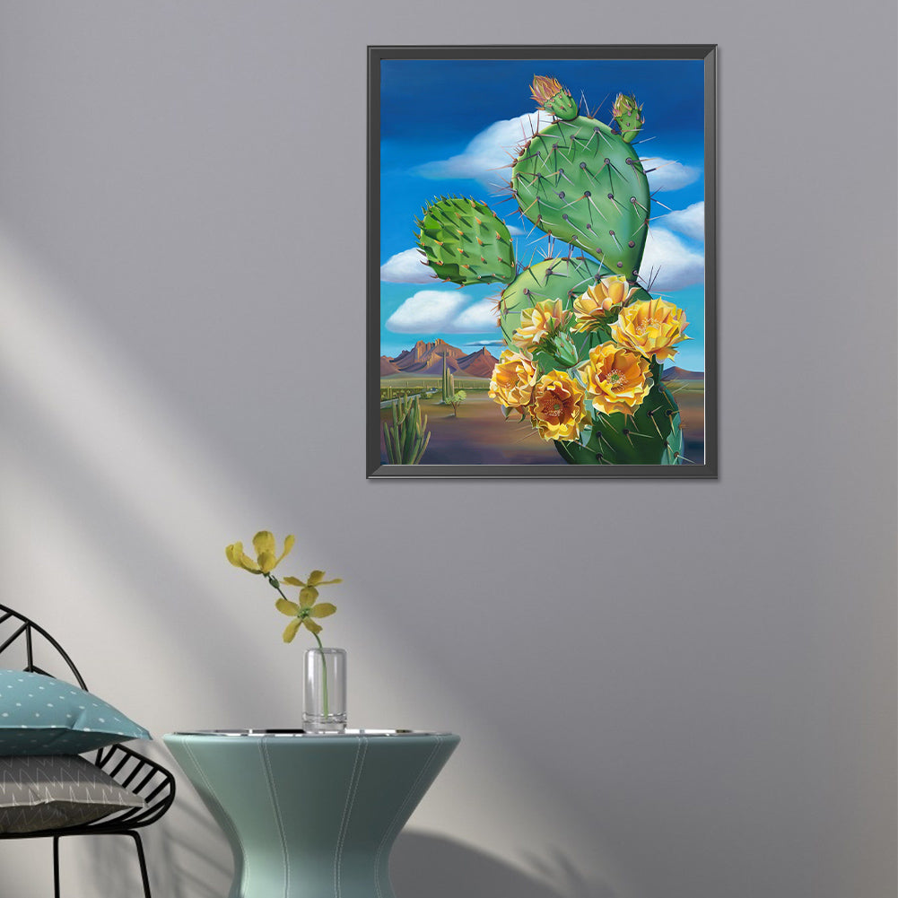 Cactus Flower - Full Round Drill Diamond Painting 40*50CM