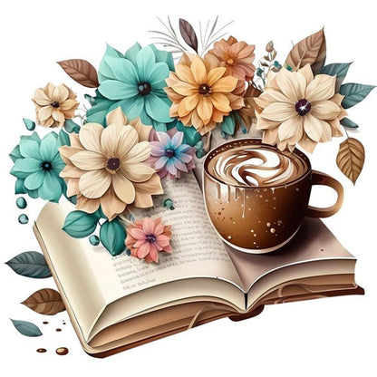 Books And Coffee - Full Round Drill Diamond Painting 40*40CM