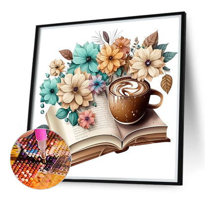 Books And Coffee - Full Round Drill Diamond Painting 40*40CM