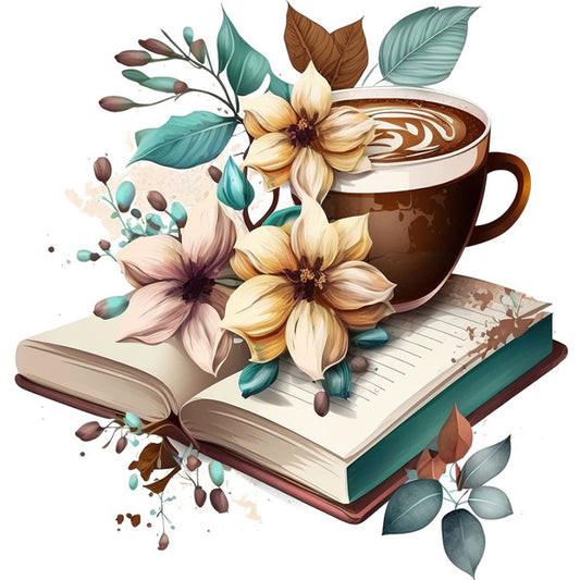 Books And Coffee - Full Round Drill Diamond Painting 40*40CM