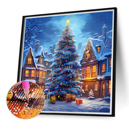 Winter Christmas Tree - Full Round Drill Diamond Painting 40*40CM