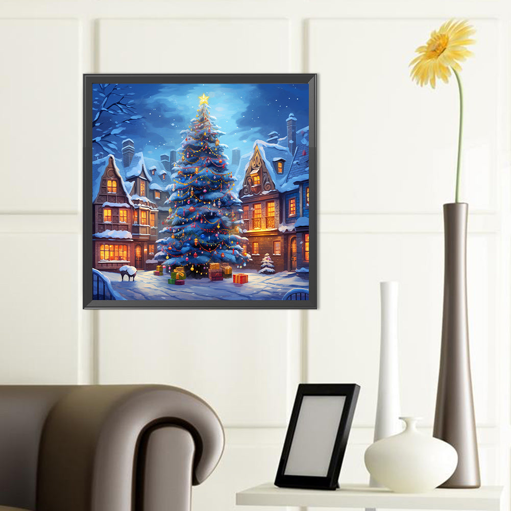 Winter Christmas Tree - Full Round Drill Diamond Painting 40*40CM