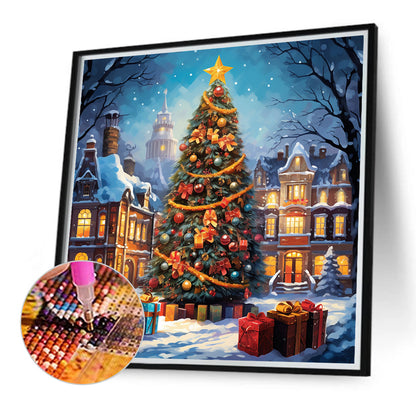 Winter Christmas Tree - Full Round Drill Diamond Painting 40*40CM