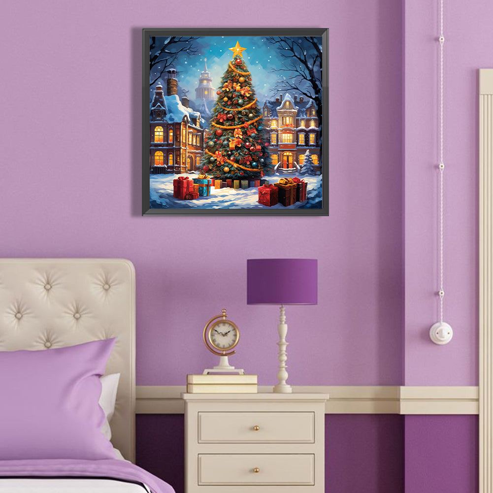 Winter Christmas Tree - Full Round Drill Diamond Painting 40*40CM