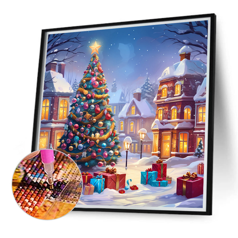 Winter Christmas Tree - Full Round Drill Diamond Painting 40*40CM