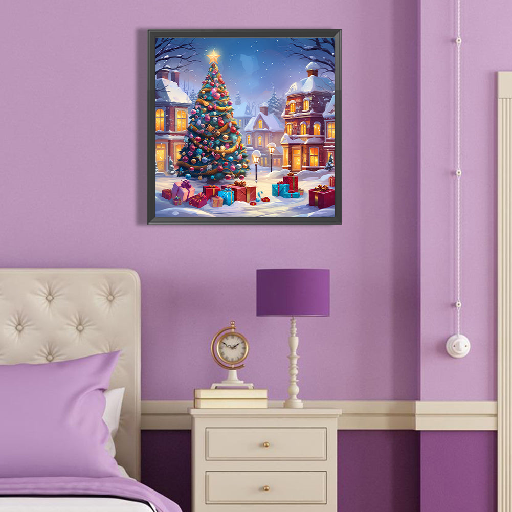 Winter Christmas Tree - Full Round Drill Diamond Painting 40*40CM