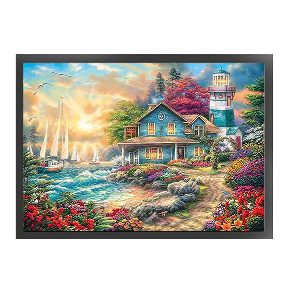 Sunset Landscape - 18CT Stamped Cross Stitch 60*45CM