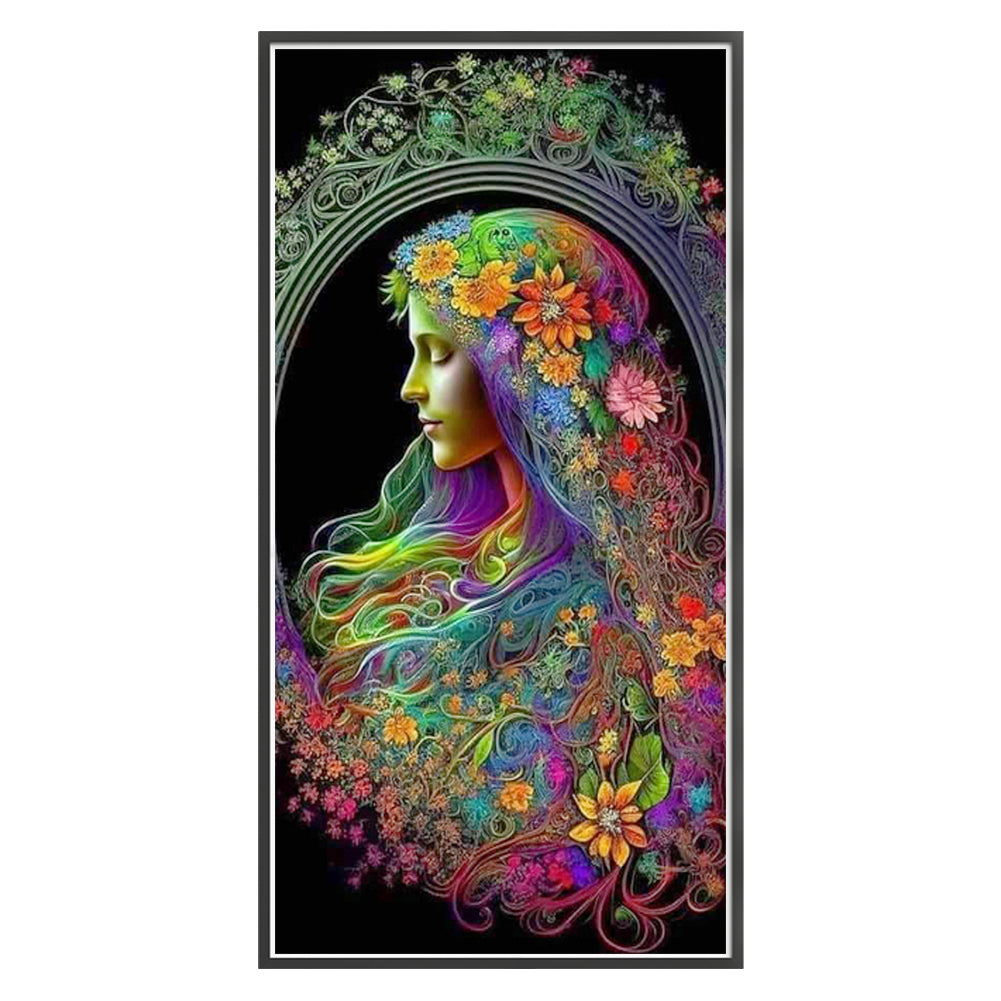 Flower Girl - 11CT Stamped Cross Stitch 50*100CM