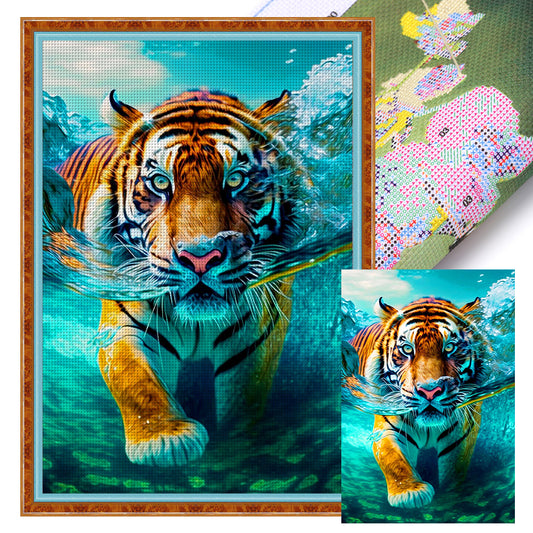 Tiger - 11CT Stamped Cross Stitch 50*70CM