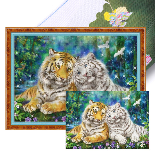 Tiger - 11CT Stamped Cross Stitch 60*45CM