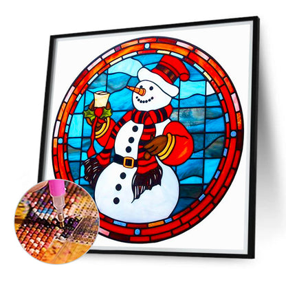 Christmas Toast Snowman - Full Round Drill Diamond Painting 40*40CM