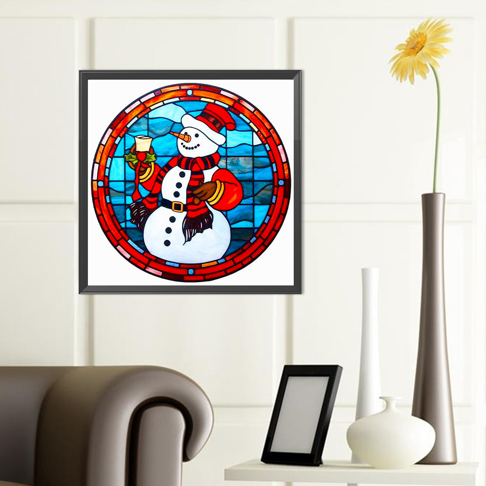 Christmas Toast Snowman - Full Round Drill Diamond Painting 40*40CM