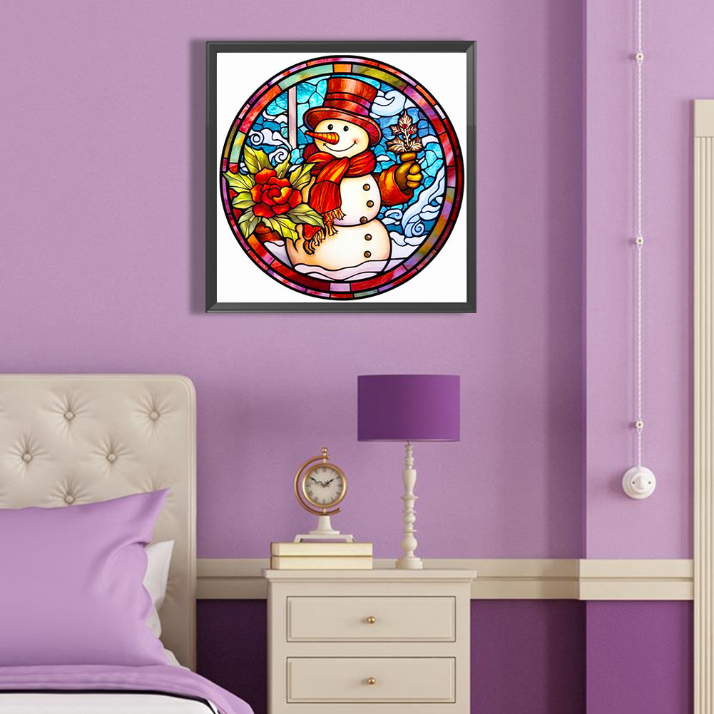 Christmas Snowman - Full Round Drill Diamond Painting 40*40CM