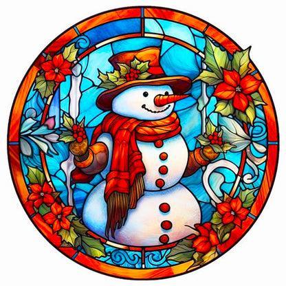 Christmas Flower Snowman - Full Round Drill Diamond Painting 40*40CM