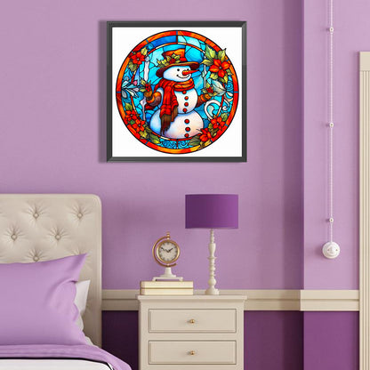 Christmas Flower Snowman - Full Round Drill Diamond Painting 40*40CM