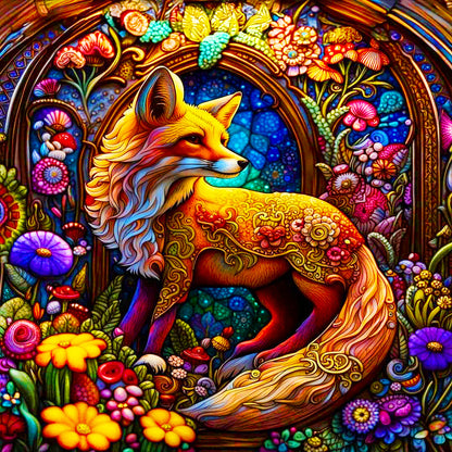 The Fox That Looks Back Brilliantly - Full Round Drill Diamond Painting 40*40CM