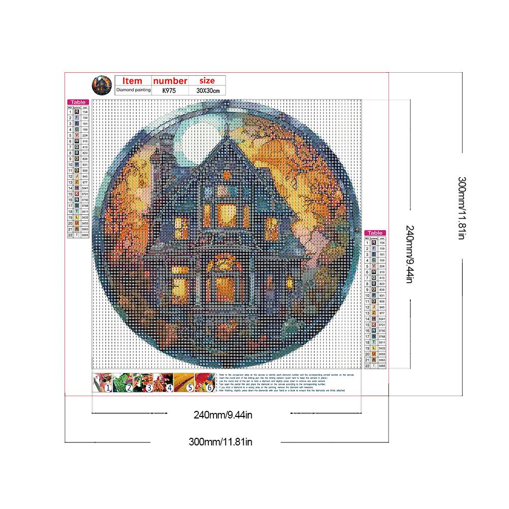 Halloween Glass Painting - Full Round Drill Diamond Painting 30*30CM