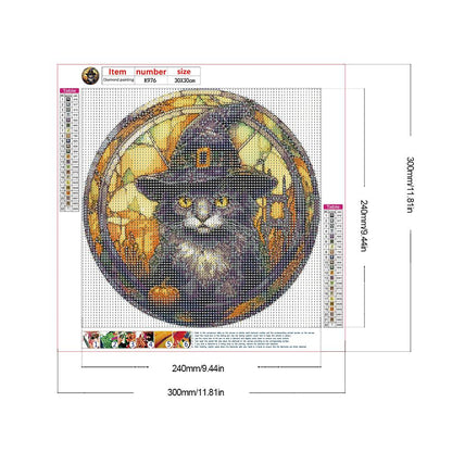 Halloween Glass Painting - Full Round Drill Diamond Painting 30*30CM