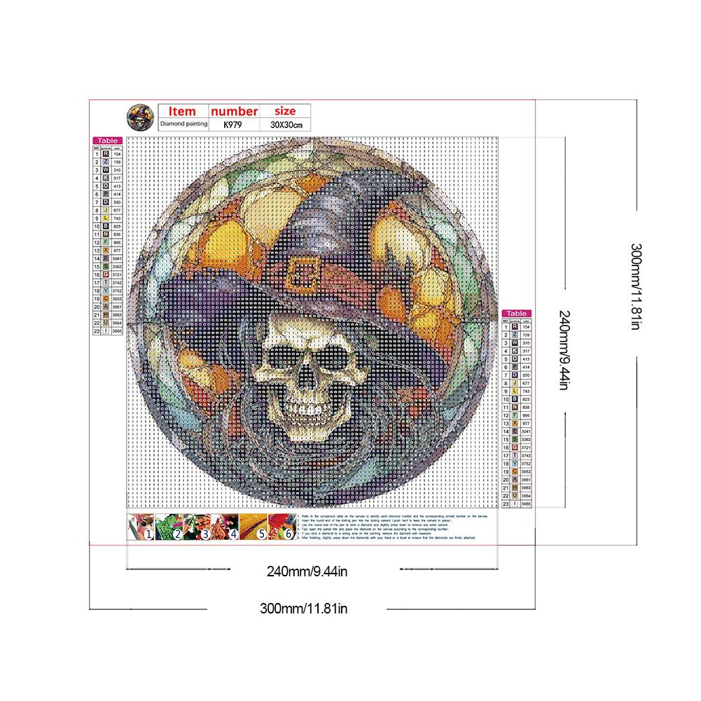 Halloween Glass Painting - Full Round Drill Diamond Painting 30*30CM