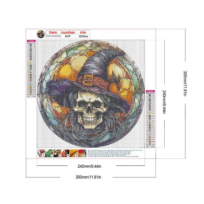 Halloween Glass Painting - Full Round Drill Diamond Painting 30*30CM