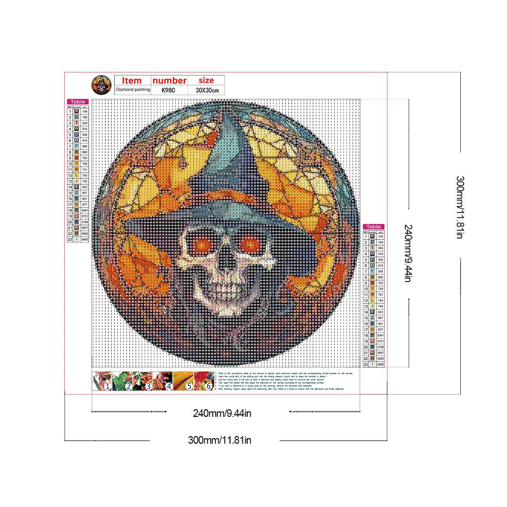 Halloween Glass Painting - Full Round Drill Diamond Painting 30*30CM